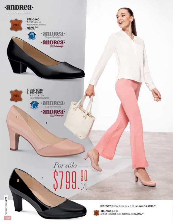 Catálogo  andrea marca Andrea Calzado Blusa Bolsa  - Andrea Calzado Dama Primavera Verano 2023