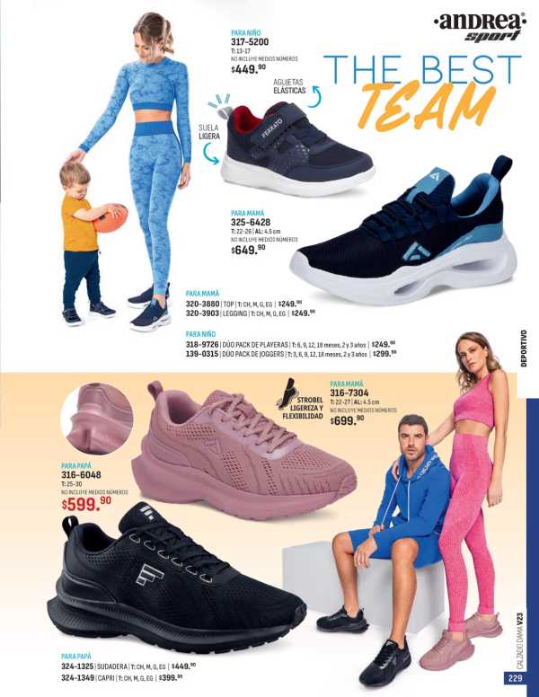 Catálogo  andrea marca Flexi Calzado Sudadera Capri Top Legging Playera Jogger  - Andrea Calzado Dama Primavera Verano 2023