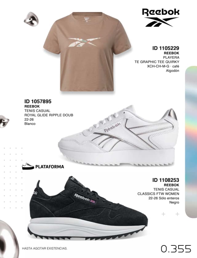 Catálogo  price shoes Reebok general  - Price Shoes Verano Importados 2023