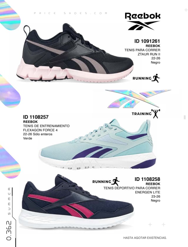 Catálogo  price shoes Reebok general  - Price Shoes Verano Importados 2023