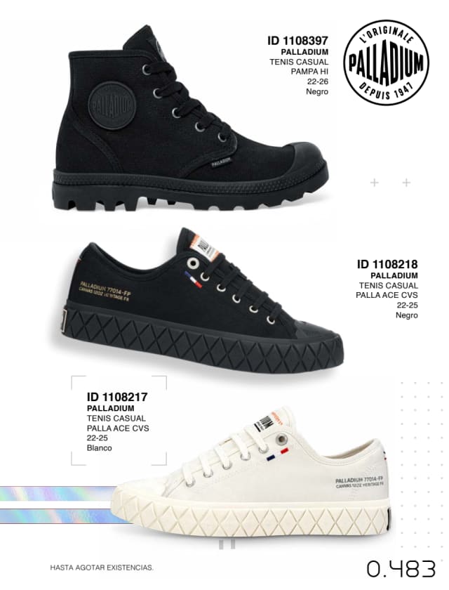 Catálogo  price shoes Palladium general  - Price Shoes Verano Importados 2023