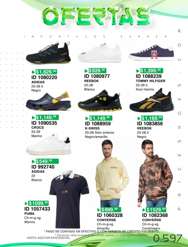 Catálogo  price shoes Tommy Hilfiger general  - Price Shoes Verano Importados 2023