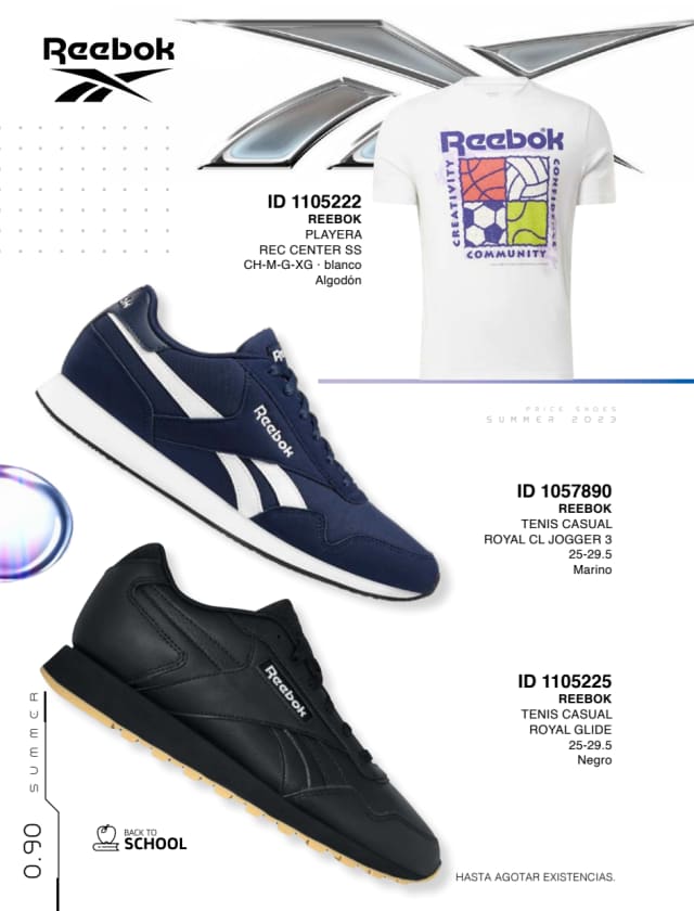Catálogo  price shoes Reebok general  - Price Shoes Verano Importados 2023