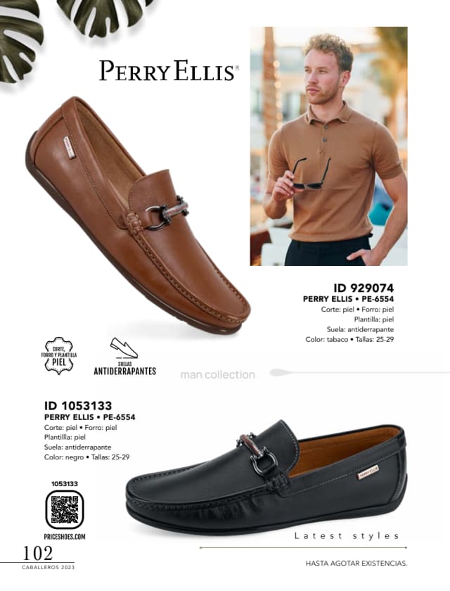 Catálogo  price shoes Perry Ellis calzado negro  - Price Shoes Caballeros 2023-2024