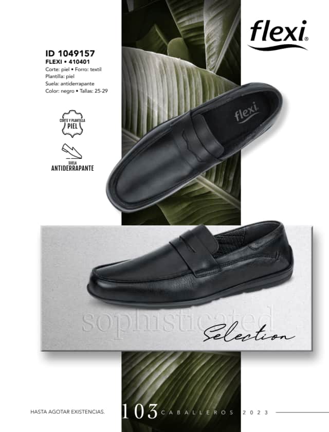 Catálogo  price shoes Flexi calzado negro.  - Price Shoes Caballeros 2023-2024