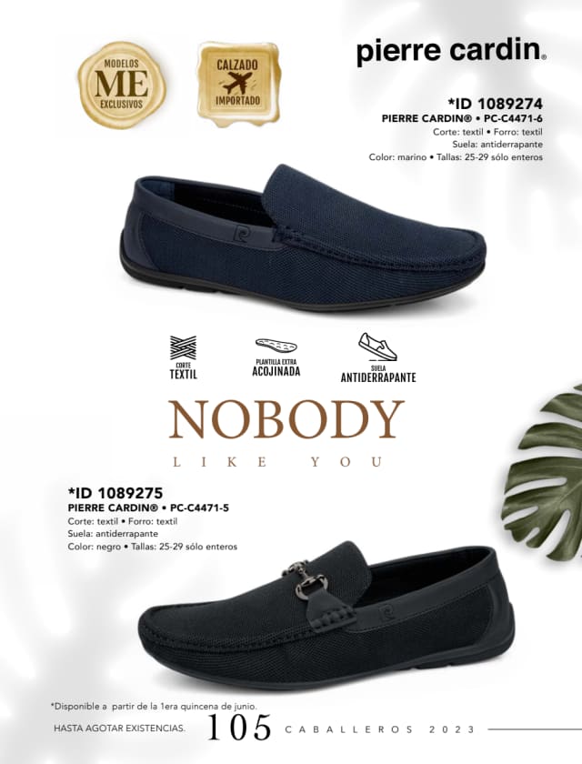 Catálogo  price shoes Pierre Cardin calzado negro.  - Price Shoes Caballeros 2023-2024