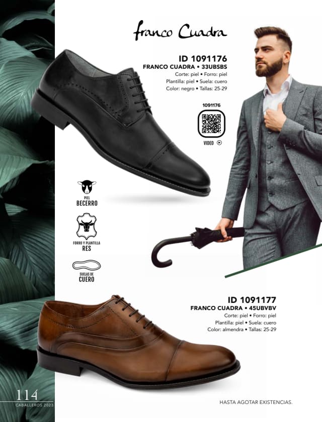 Catálogo  price shoes Franco Cuadra calzado negro  - Price Shoes Caballeros 2023-2024