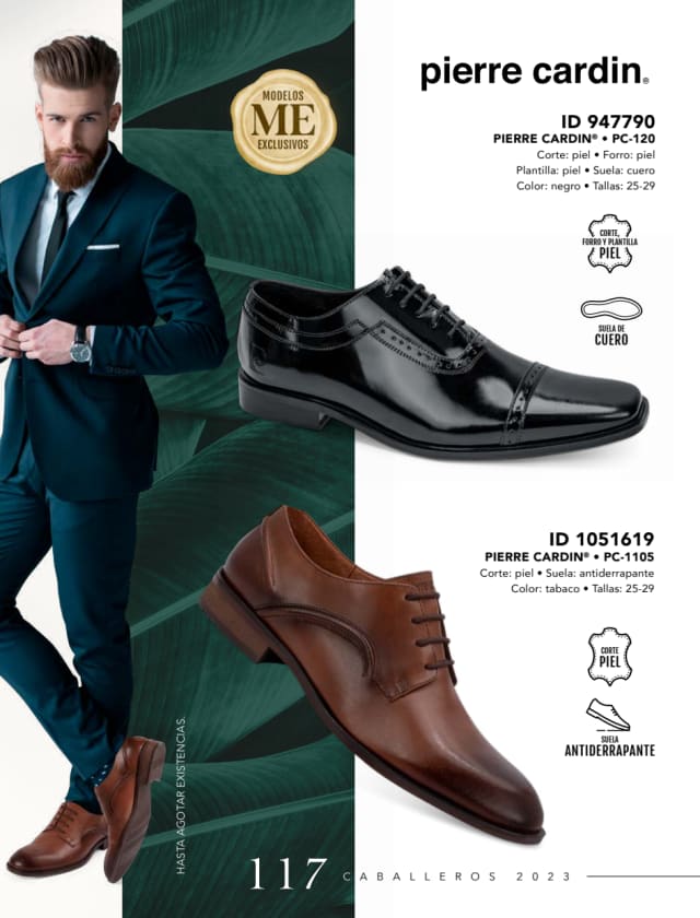 Catálogo  price shoes Pierre Cardin calzado negro  - Price Shoes Caballeros 2023-2024