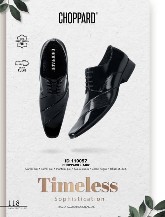 Catálogo  price shoes Choppard calzado negro  - Price Shoes Caballeros 2023-2024