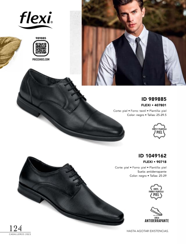 Catálogo  price shoes Flexi calzado negro  - Price Shoes Caballeros 2023-2024