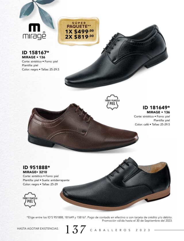 Catálogo  price shoes Mirage calzado negro  - Price Shoes Caballeros 2023-2024