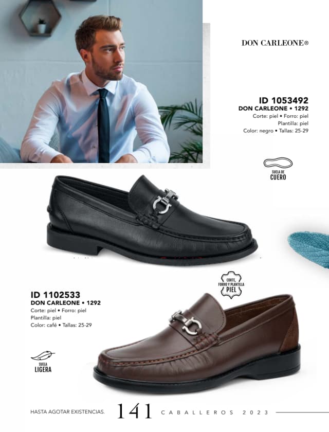 Catálogo  price shoes Don Carleone calzado café  - Price Shoes Caballeros 2023-2024