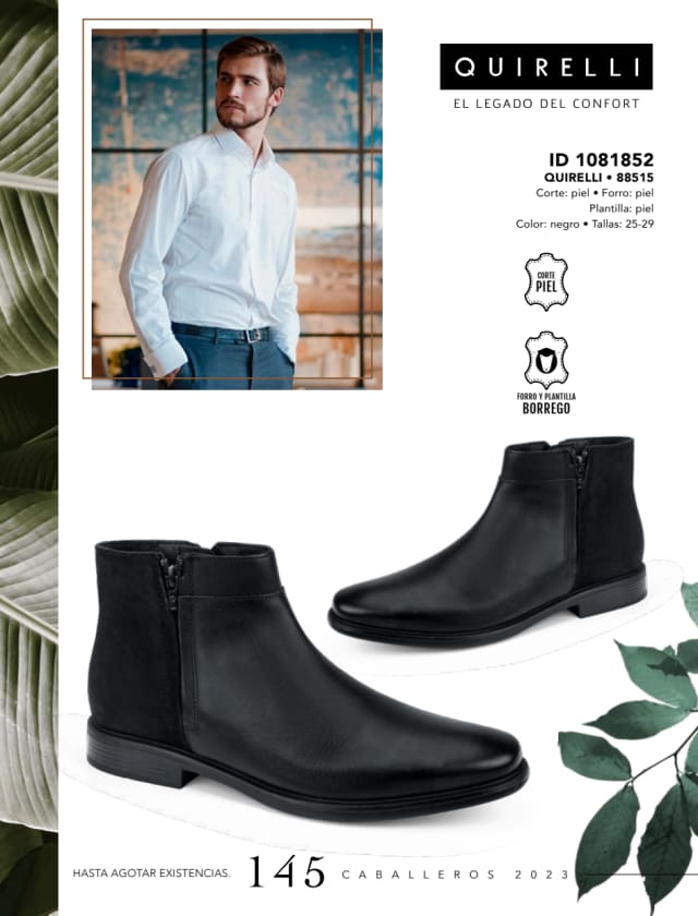 Catálogo  price shoes Quirelli calzado negro.  - Price Shoes Caballeros 2023-2024