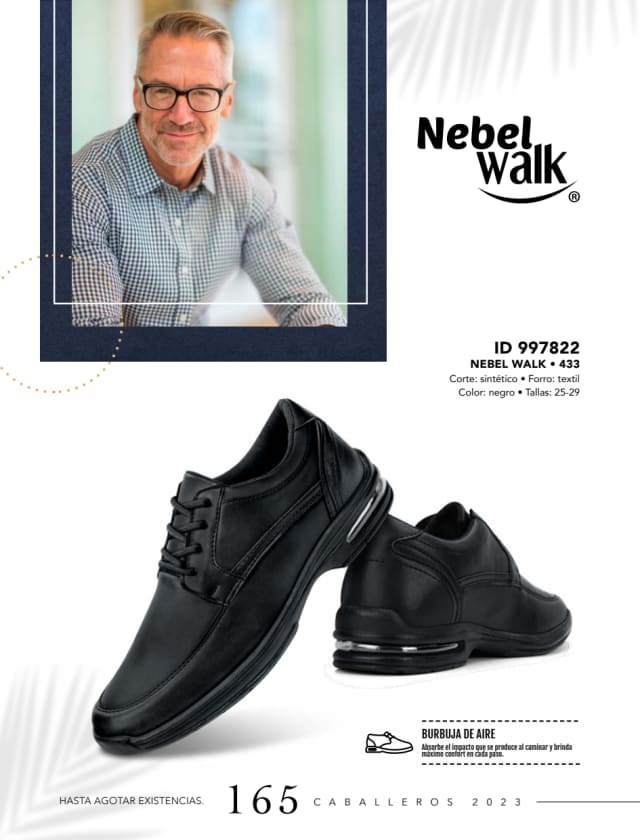 Catálogo  price shoes Nebel Walk calzado negro.  - Price Shoes Caballeros 2023-2024