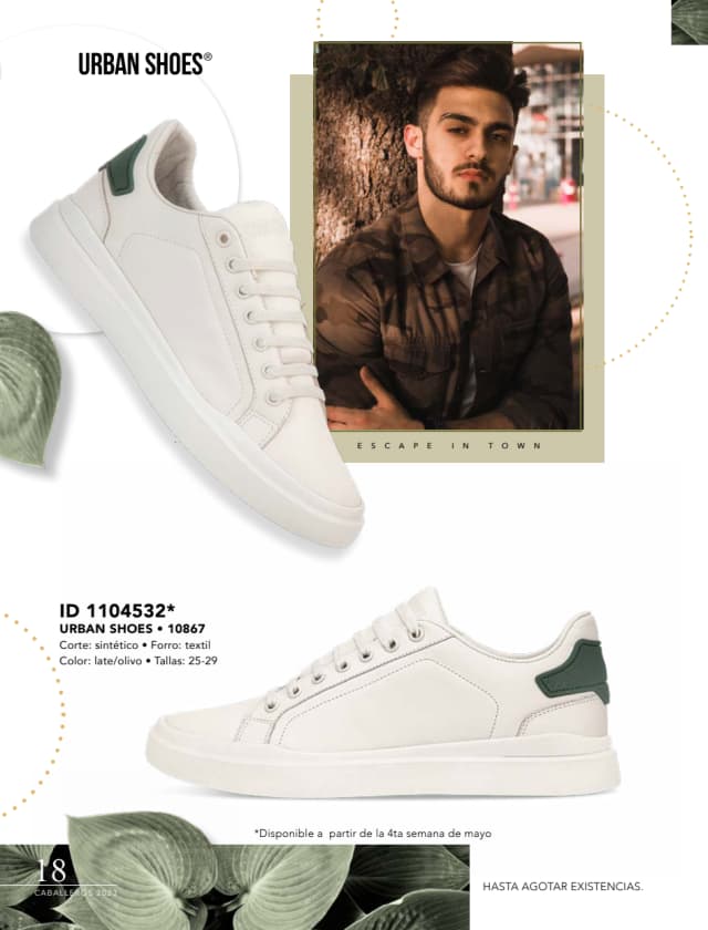 Catálogo  price shoes Urban Shoes calzado late olivo  - Price Shoes Caballeros 2023-2024