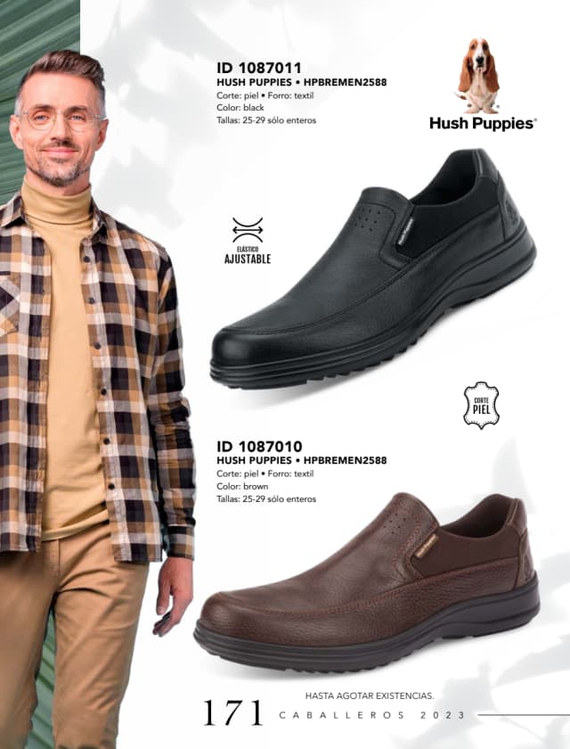Catálogo  price shoes Hush Puppies calzado black  - Price Shoes Caballeros 2023-2024