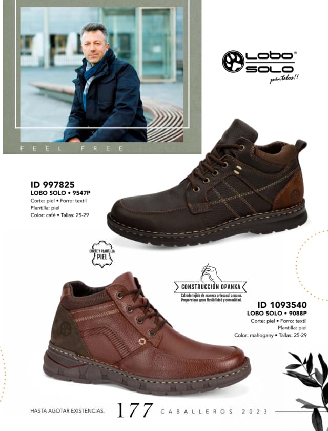 Catálogo  price shoes Lobo Solo calzado café  - Price Shoes Caballeros 2023-2024