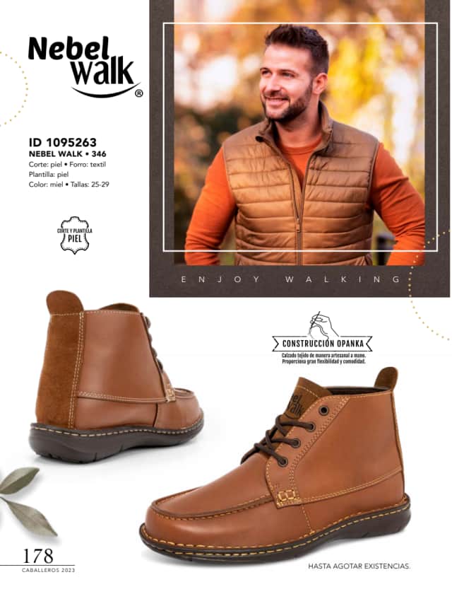 Catálogo  price shoes Nebel Walk calzado miel.  - Price Shoes Caballeros 2023-2024
