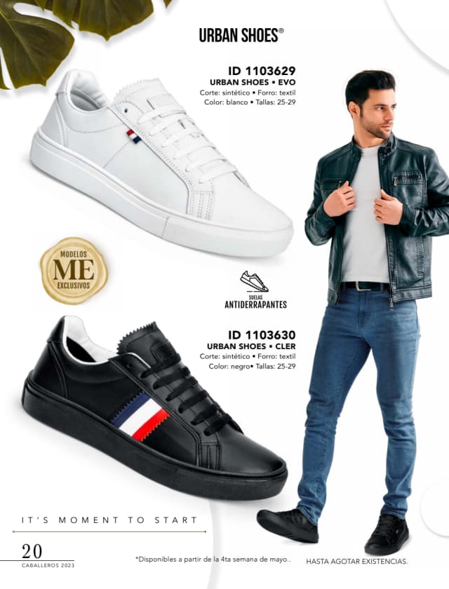 Catálogo  price shoes Urban Shoes calzado blanco  - Price Shoes Caballeros 2023-2024