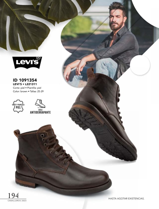 Catálogo  price shoes Levi's calzado brown  - Price Shoes Caballeros 2023-2024