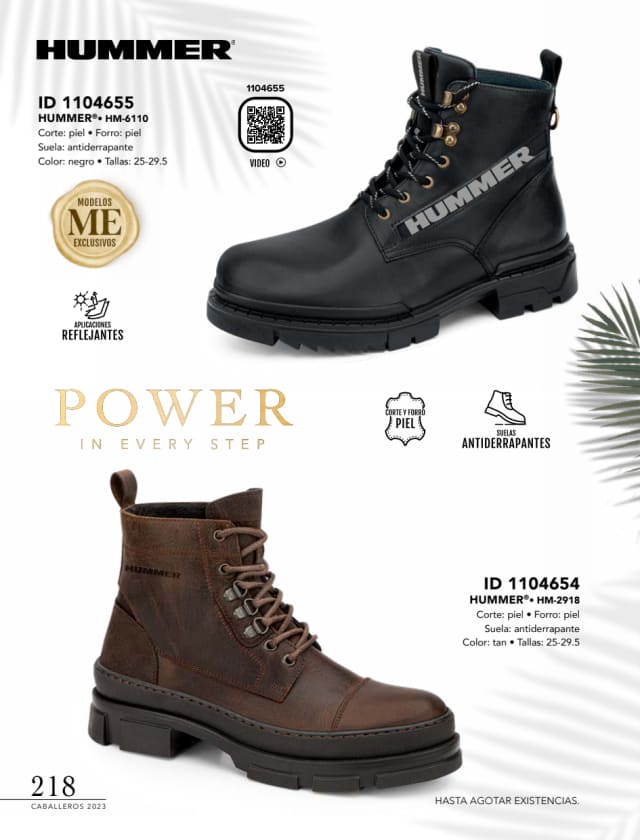 Catálogo  price shoes Hummer calzado negro  - Price Shoes Caballeros 2023-2024