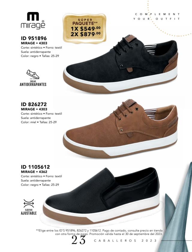 Catálogo  price shoes Mirage calzado negro  - Price Shoes Caballeros 2023-2024