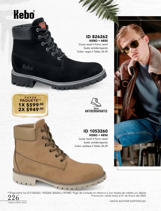 Catálogo  price shoes Kebo calzado negro.  - Price Shoes Caballeros 2023-2024