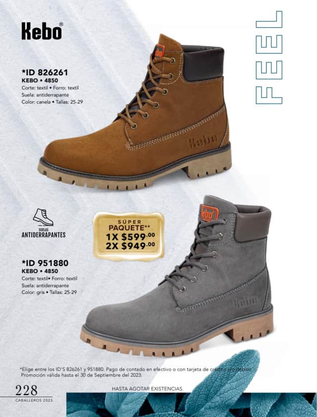 Catálogo  price shoes Kebo calzado canela  - Price Shoes Caballeros 2023-2024