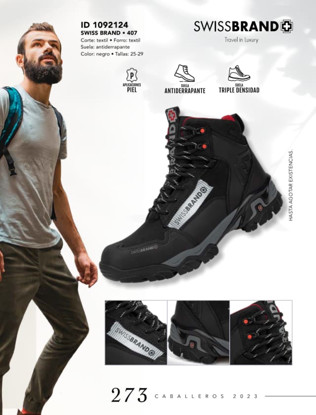 Catálogo  price shoes Swiss Brand calzado negro  - Price Shoes Caballeros 2023-2024