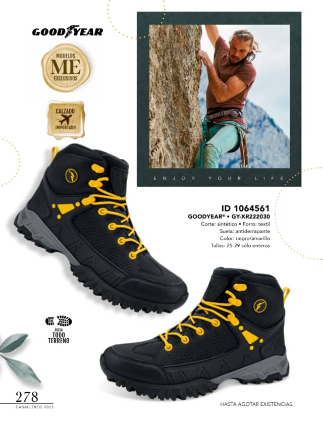 Catálogo  price shoes Goodyear calzado negro amarillo  - Price Shoes Caballeros 2023-2024