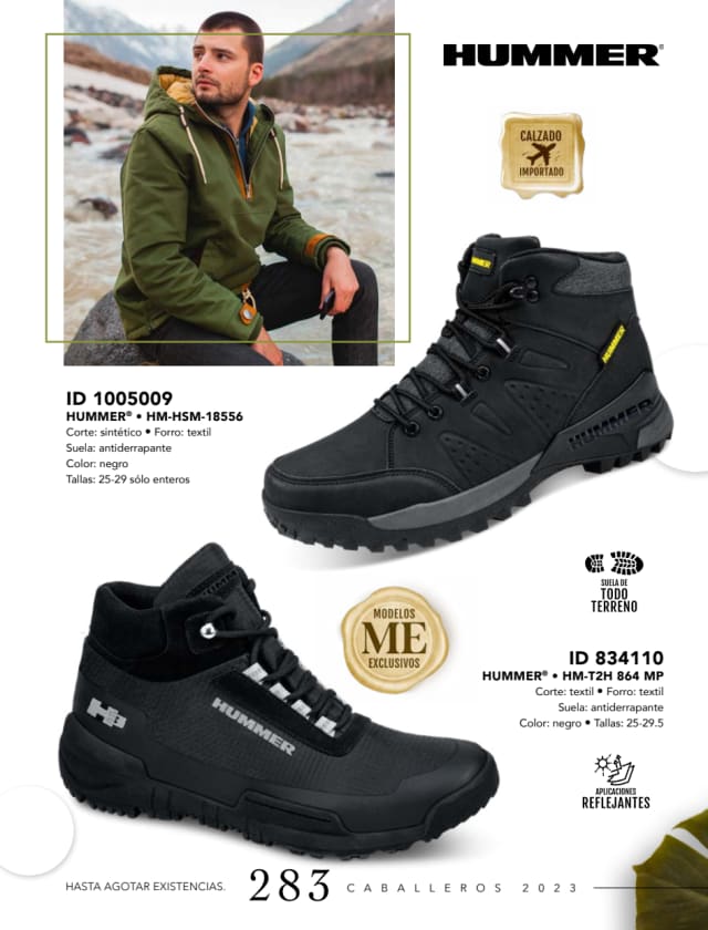 Catálogo  price shoes Hummer calzado negro  - Price Shoes Caballeros 2023-2024