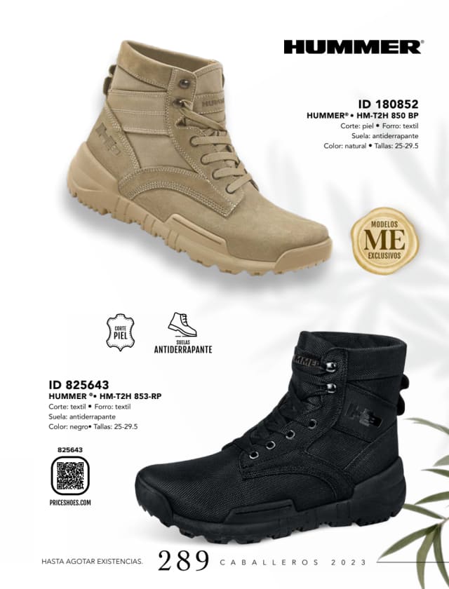 Catálogo  price shoes Hummer calzado negro  - Price Shoes Caballeros 2023-2024