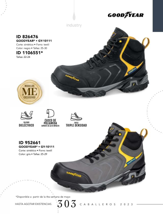 Catálogo  price shoes Goodyear calzado negro.  - Price Shoes Caballeros 2023-2024
