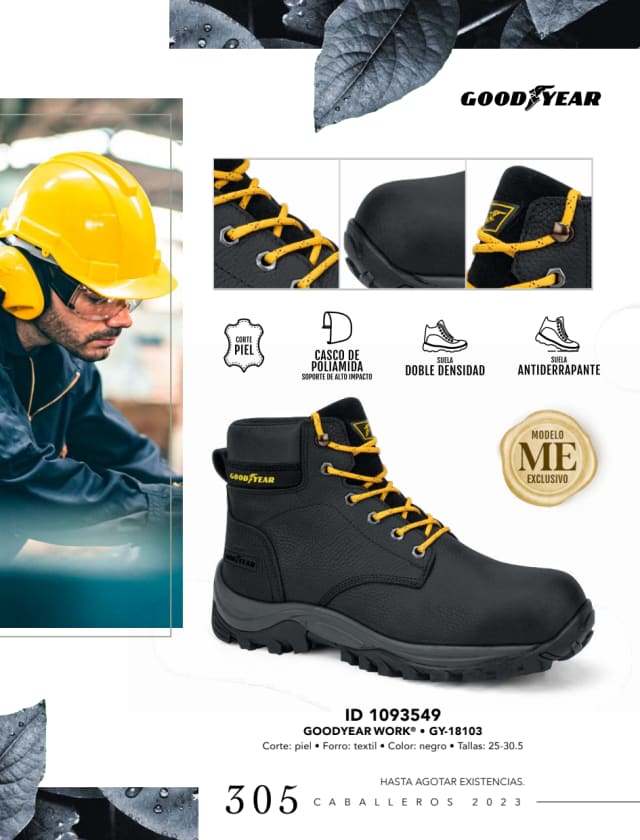 Catálogo  price shoes Goodyear calzado negro  - Price Shoes Caballeros 2023-2024