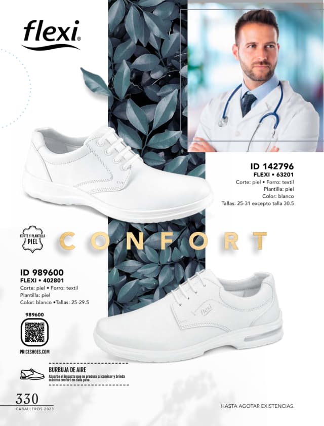 Catálogo  price shoes Flexi calzado blanco  - Price Shoes Caballeros 2023-2024