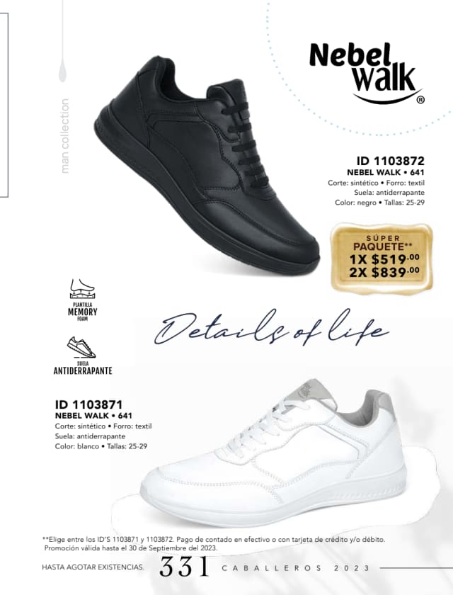 Catálogo  price shoes Nebel Walk calzado blanco.  - Price Shoes Caballeros 2023-2024