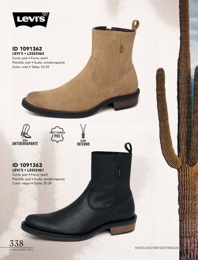 Catálogo  price shoes Levi's calzado miel.  - Price Shoes Caballeros 2023-2024