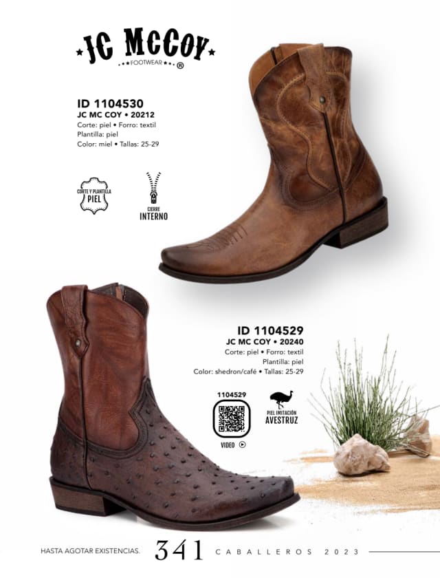 Catálogo  price shoes JC Mc Coy calzado miel.  - Price Shoes Caballeros 2023-2024
