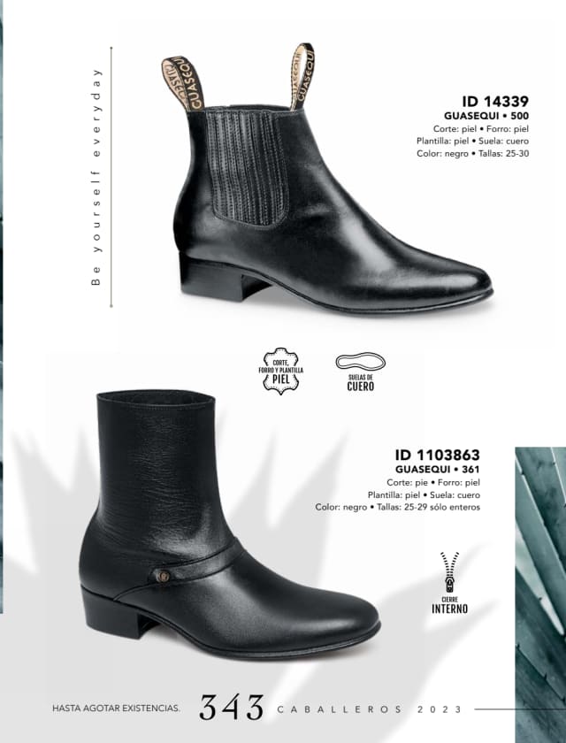 Catálogo  price shoes Guasequi calzado negro  - Price Shoes Caballeros 2023-2024
