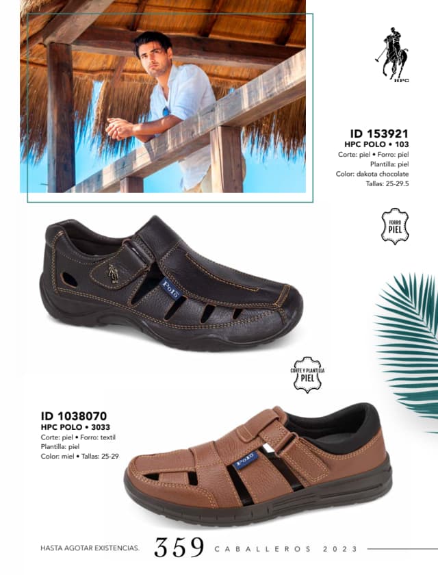 Catálogo  price shoes HPC Polo calzado miel  - Price Shoes Caballeros 2023-2024