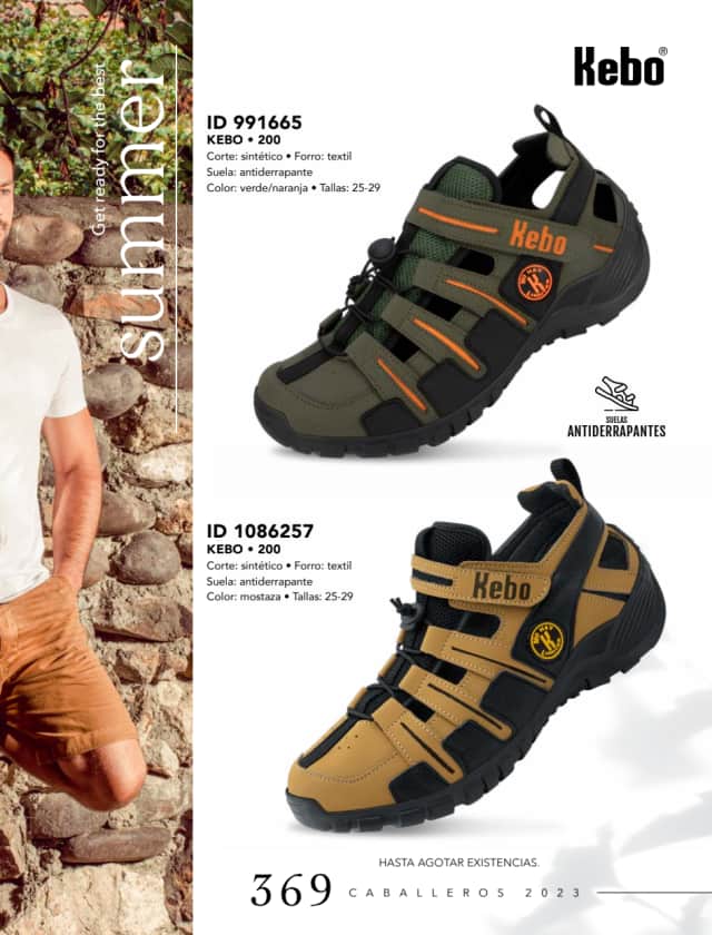 Catálogo  price shoes Kebo calzado verde naranja.  - Price Shoes Caballeros 2023-2024