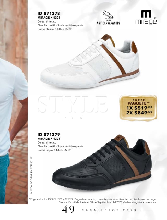 Catálogo  price shoes Mirage calzado blanco  - Price Shoes Caballeros 2023-2024