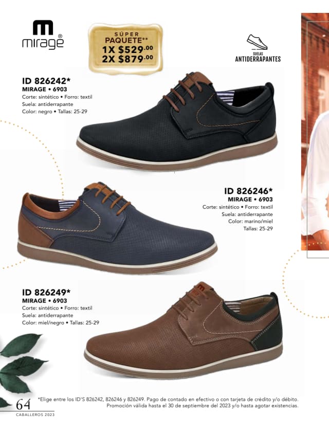 Catálogo  price shoes Mirage calzado negro  - Price Shoes Caballeros 2023-2024