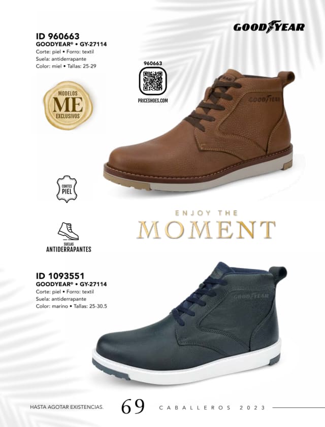 Catálogo  price shoes Goodyear calzado miel.  - Price Shoes Caballeros 2023-2024