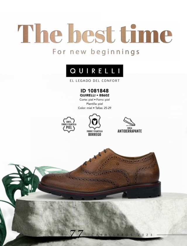 Catálogo  price shoes Quirelli calzado miel.  - Price Shoes Caballeros 2023-2024