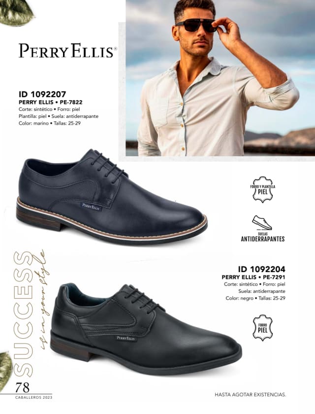 Catálogo  price shoes Perry Ellis calzado marino  - Price Shoes Caballeros 2023-2024