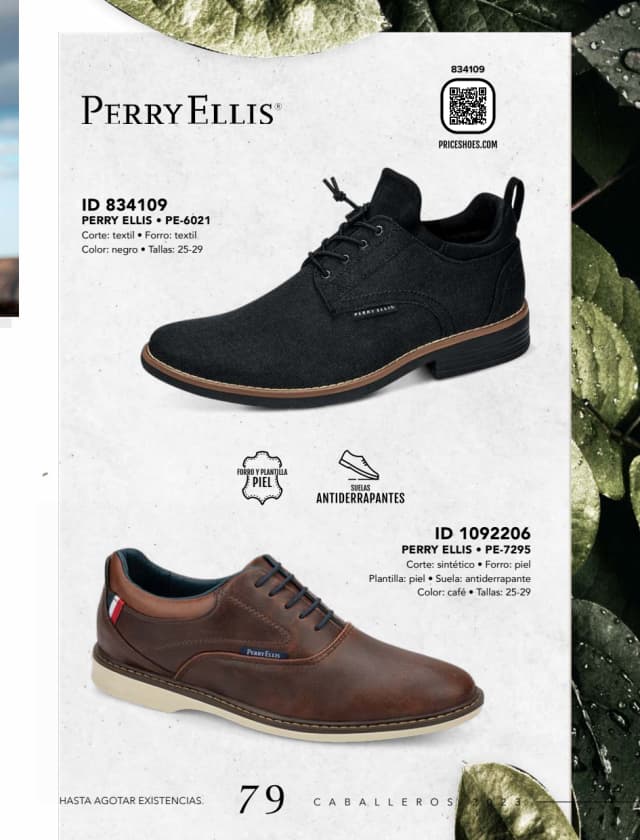 Catálogo  price shoes Perry Ellis calzado negro  - Price Shoes Caballeros 2023-2024