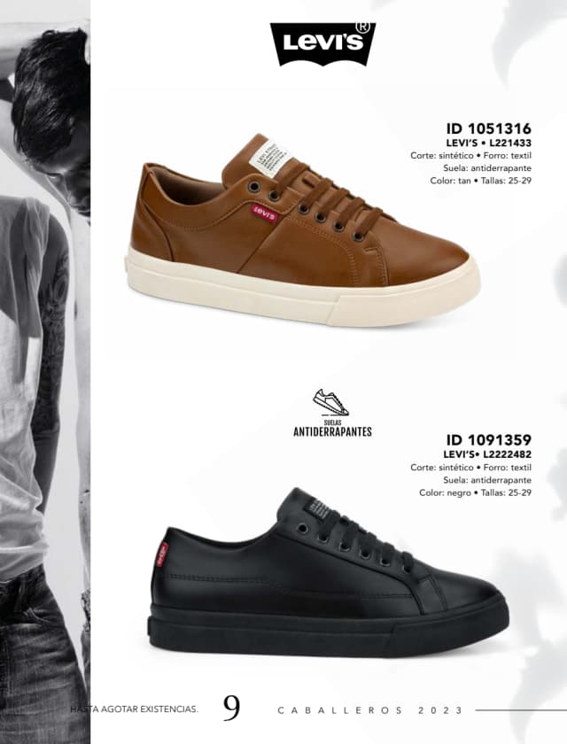 Catálogo  price shoes Levi's calzado tan  - Price Shoes Caballeros 2023-2024
