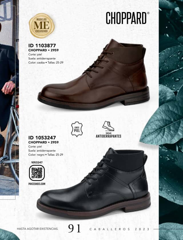 Catálogo  price shoes Choppard calzado caoba  - Price Shoes Caballeros 2023-2024
