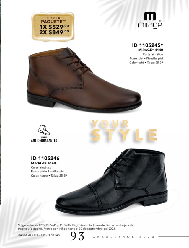 Catálogo  price shoes Mirage calzado negro  - Price Shoes Caballeros 2023-2024